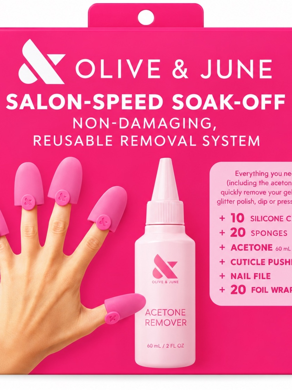Pink Salon-Speed Soak-Off Non-damaging removal kit
